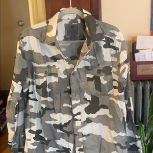 Long sleeve camo button down